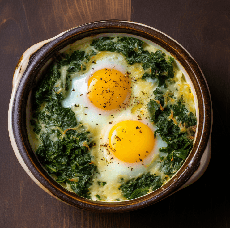 Baked Eggs with Spinach and Sauerkraut Hash - Keto Australia