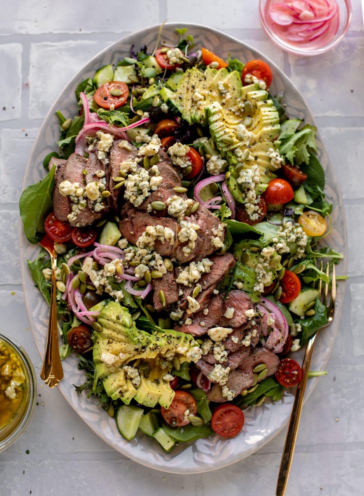 Steak Salad with Blue Cheese Dressing - Keto Australia