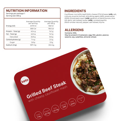 5x Beef Steak & Cheesy Cauli Mash