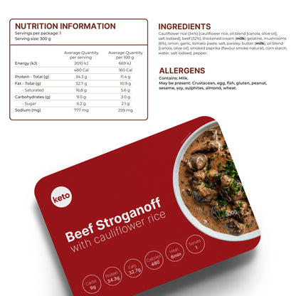 5x Beef Stroganoff & Cauli Rice