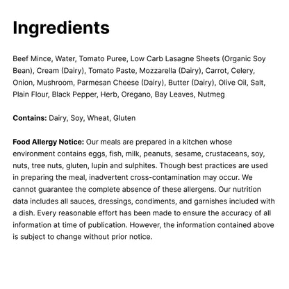 Beef Lasagne (Low Carb)