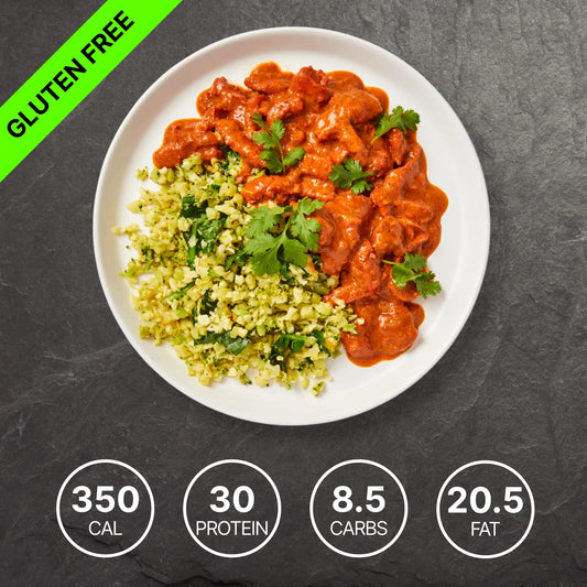 Butter Chicken with Broccoli and Cauliflower Rice