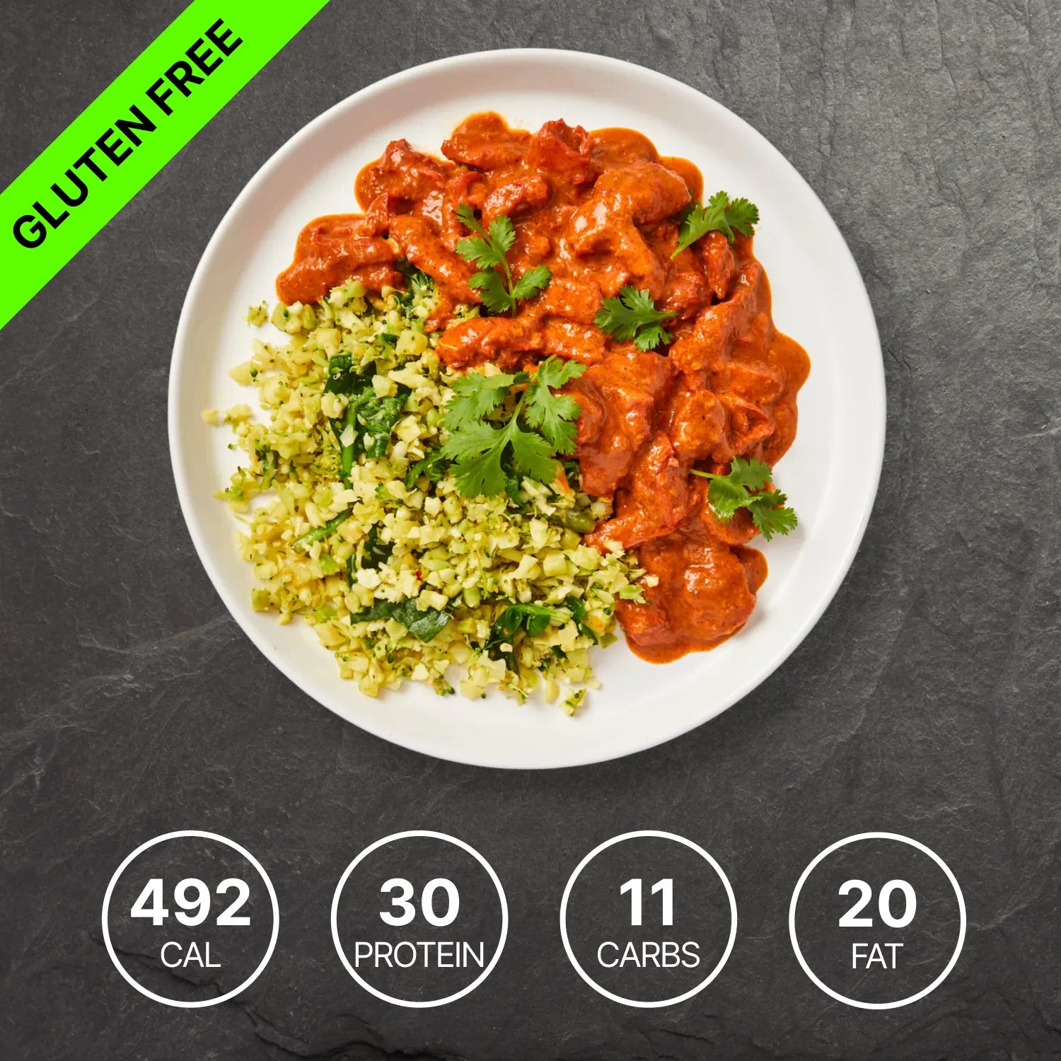 Butter Chicken with Broccoli and Cauliflower Rice