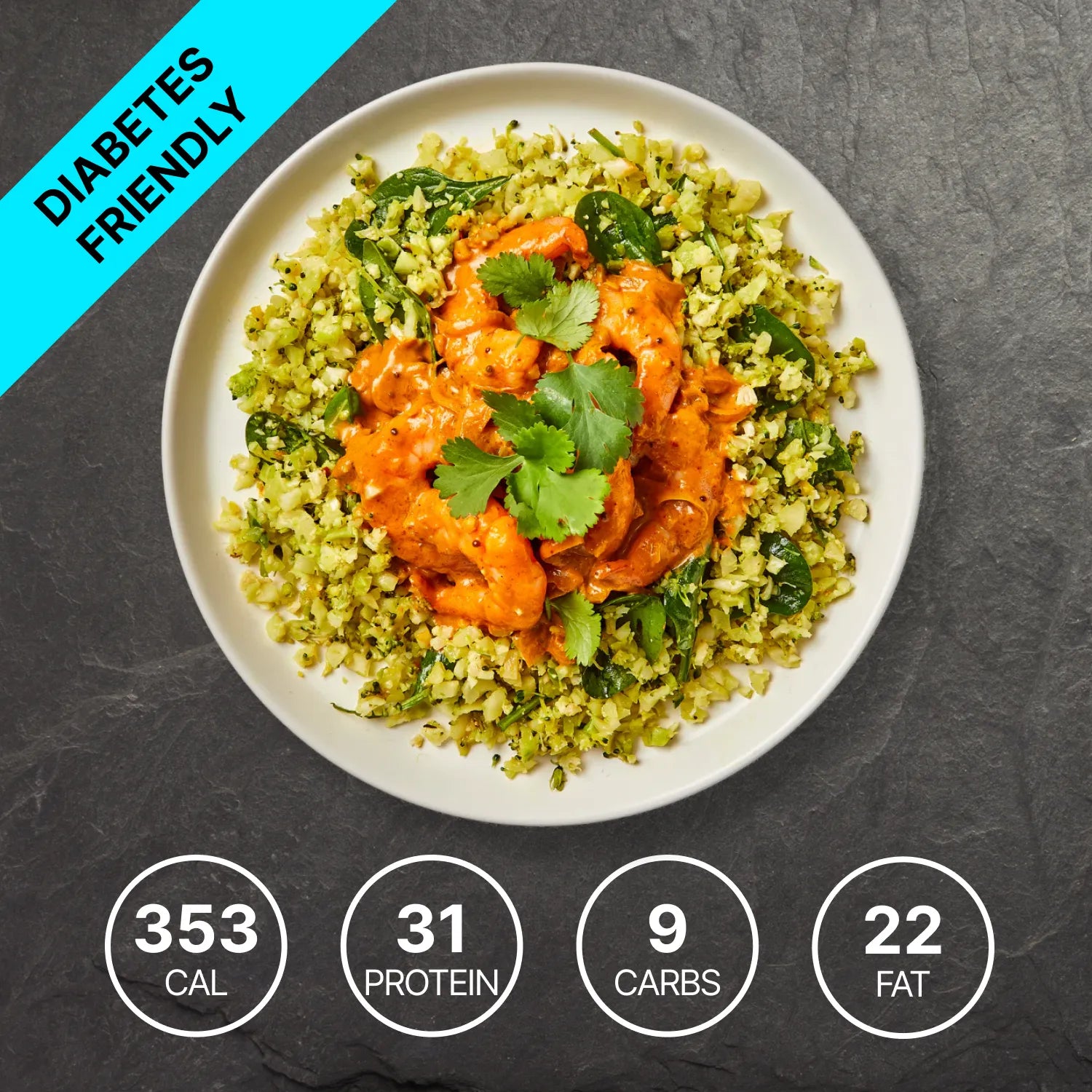 Goan Prawn Curry with Broccoli and Cauliflower Rice