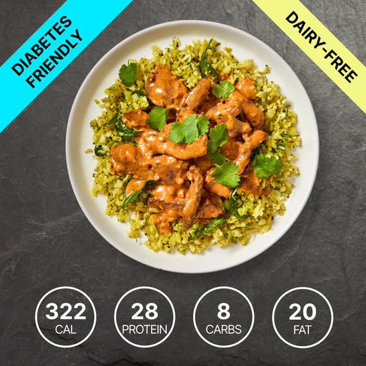 Massaman Beef Curry with Broccoli and Cauliflower Rice