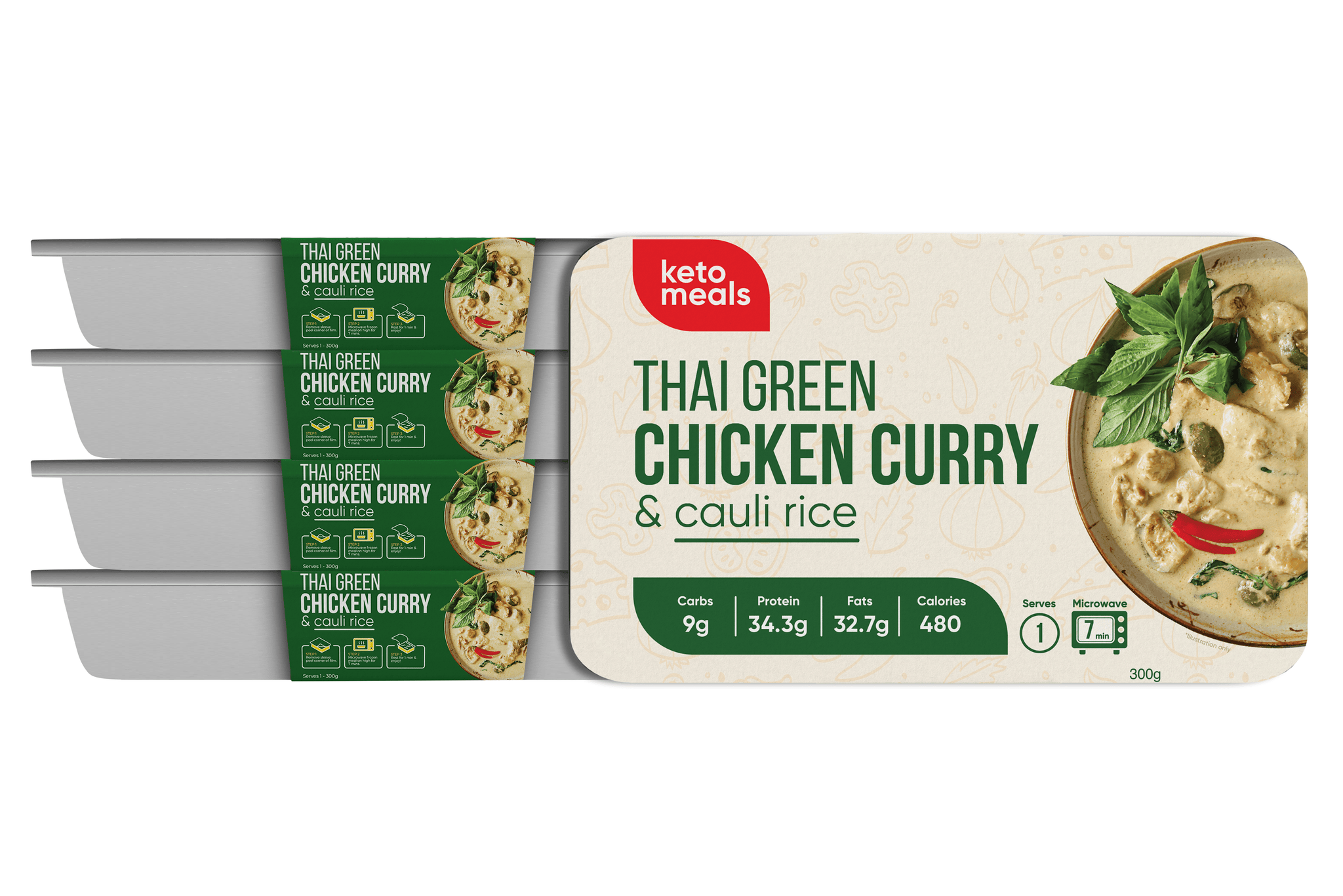 Thai Green Chicken Curry & Cauli Rice 300g - Keto Australia