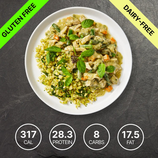 Thai Green Chicken Curry with Broccoli and Cauliflower Rice